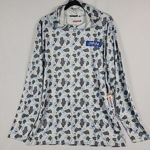 NEW Men's Xtratuf Long Sleeve Sun Hoodie Shirt Blue Grey Camo Sz Large MSRP $68